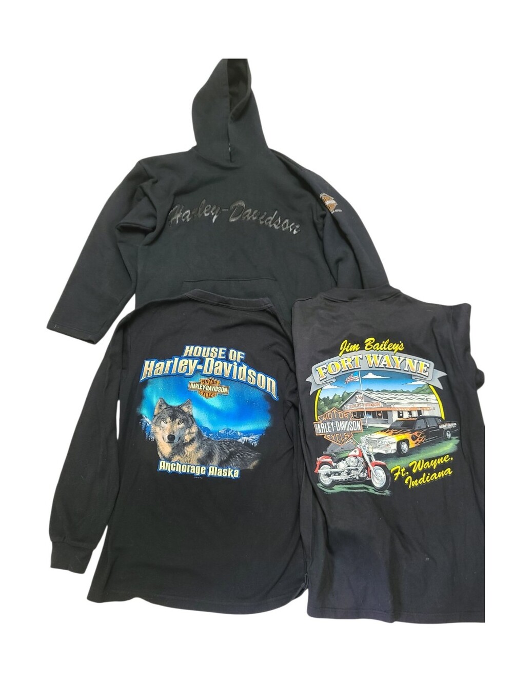 Lot Of Harley-Davidson Black Graphic Hoodies & Tees Bundle Size Medium - Picture 16 of 16